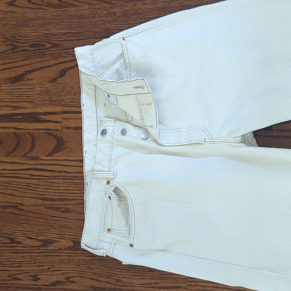 Levis Vintage 501 Made In USA Reg Tag Button Fly Natural White Jeans W40 L34 - Picture 2 of 11